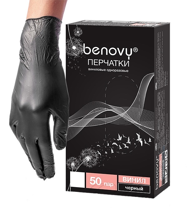 картинка BENOVY Перчатки винил размер XL черные от магазина Одежда+